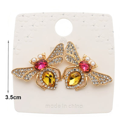 Pavé & Crystal Honey Bee Earring