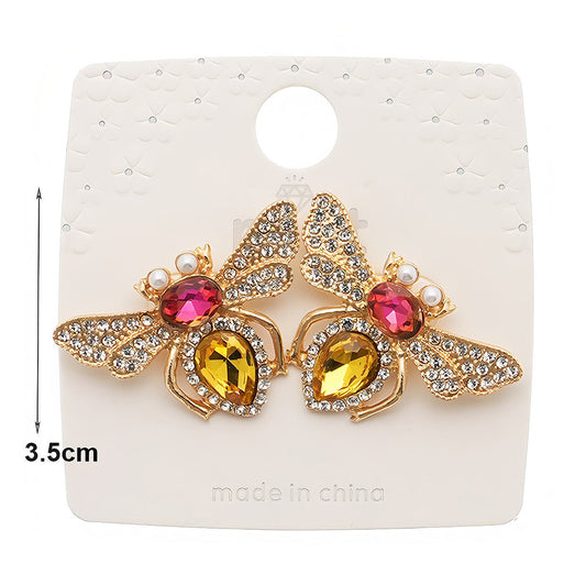 Pavé & Crystal Honey Bee Earring