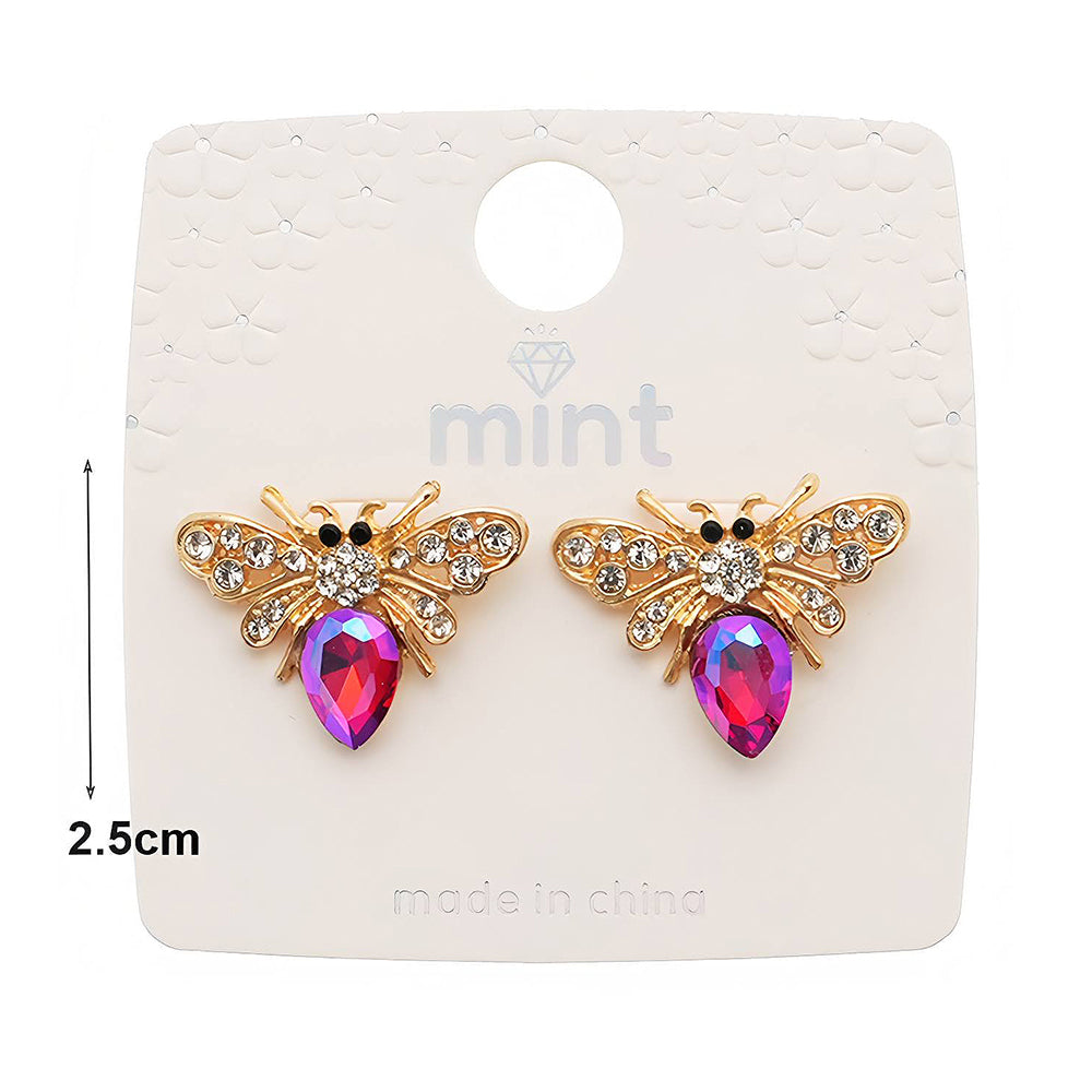 Pavé & Crystal Honey Bee Earring