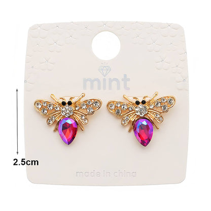 Pavé & Crystal Honey Bee Earring