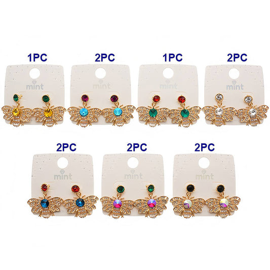 Crystal Rhinestone Honey Bee Drop Earring