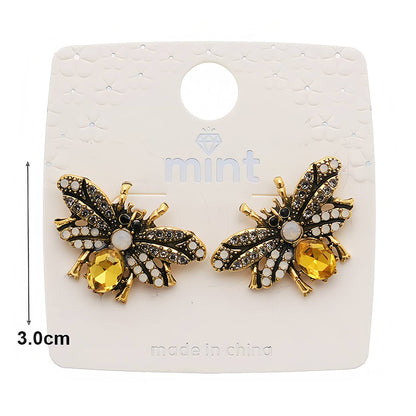 Pavé & Crystal Honey Bee Earring