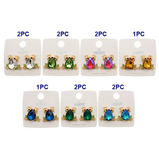 Crystal Frog Statement Earring