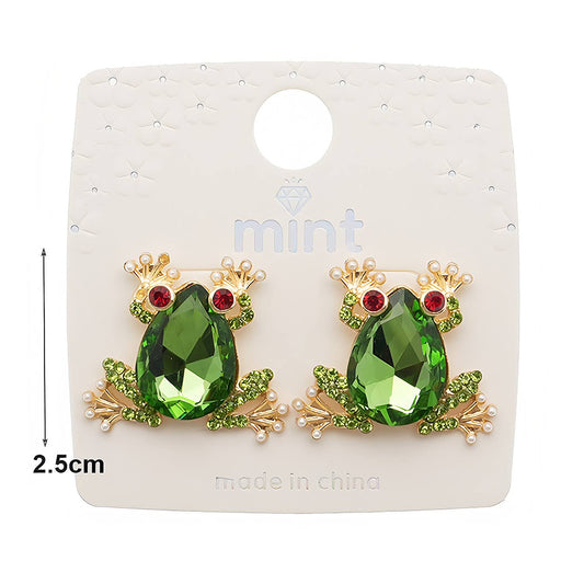 Crystal Frog Statement Earring