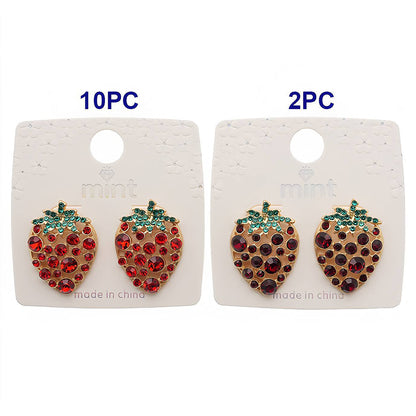Rhinestone Strawberry Earring