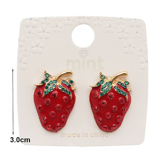 Enamel Strawberry Earring