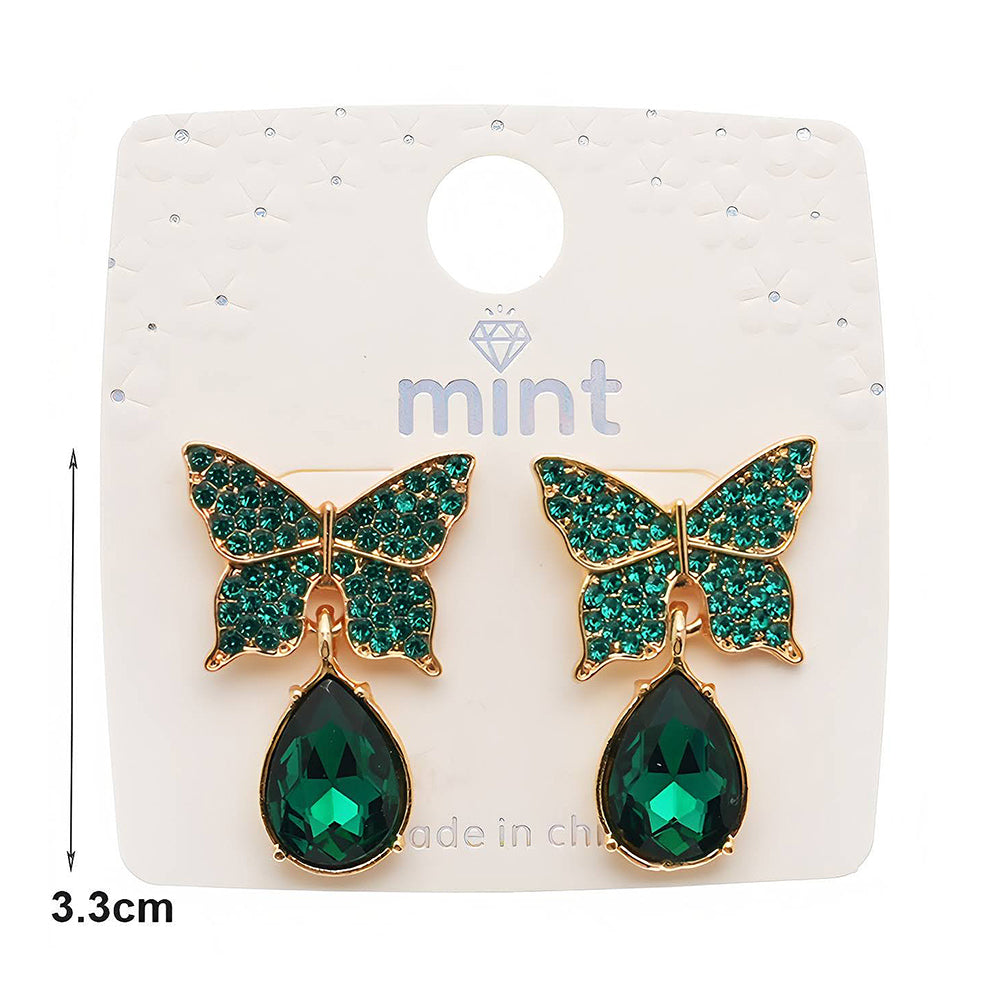Rhinestone Butterfly Crystal Drop Earring