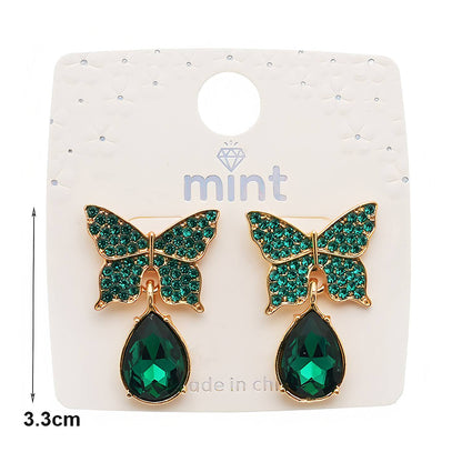 Rhinestone Butterfly Crystal Drop Earring