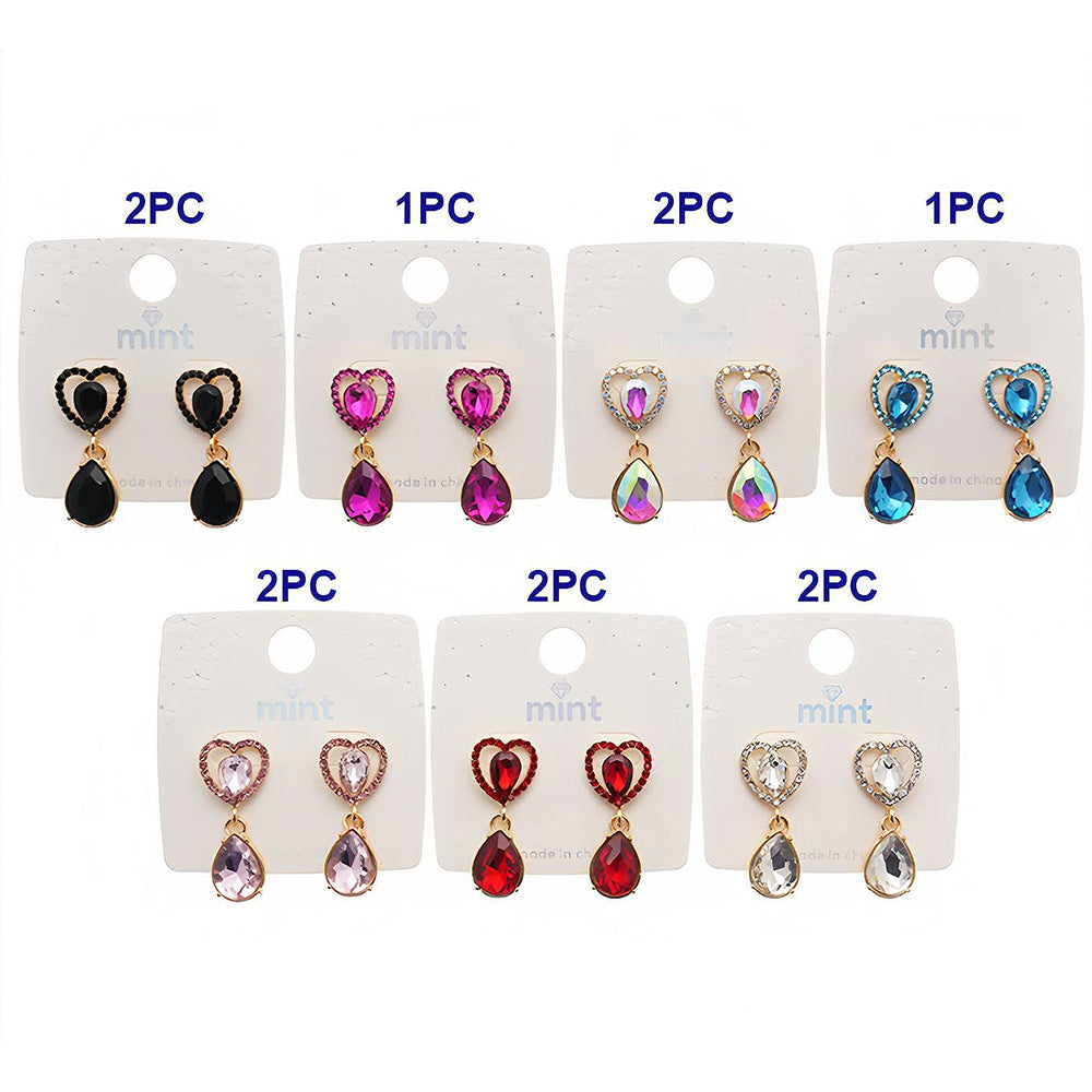 Crystal Heart Drop Earring