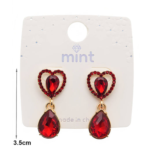 Crystal Heart Drop Earring