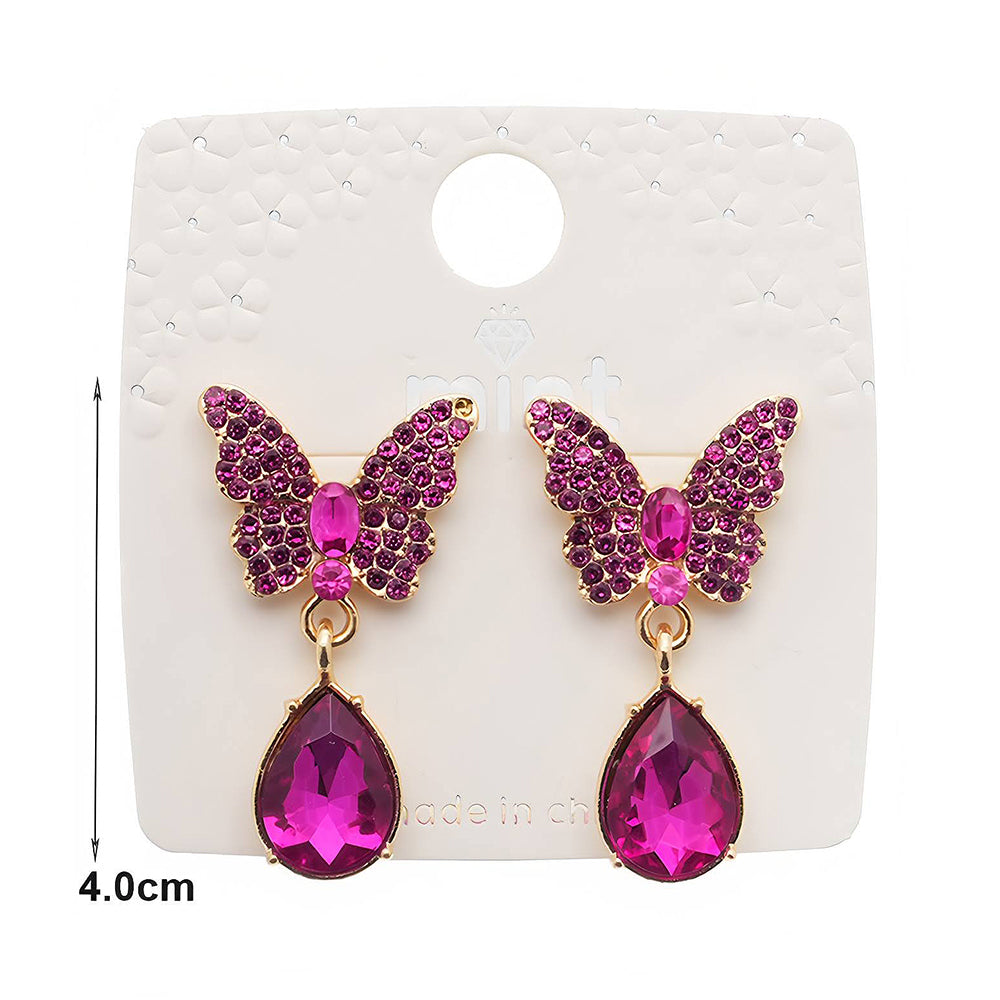 Rhinestone Butterfly Crystal Drop Earring