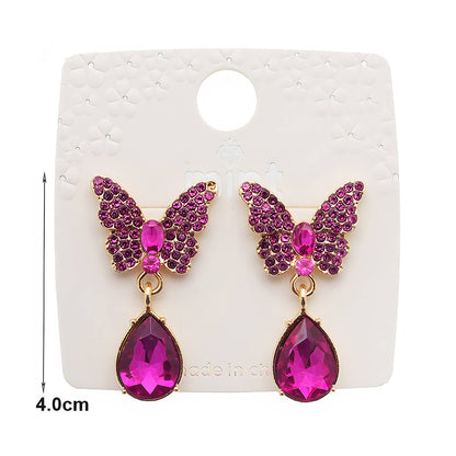 Rhinestone Butterfly Crystal Drop Earring
