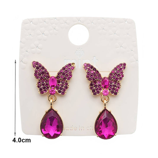 Rhinestone Butterfly Crystal Drop Earring