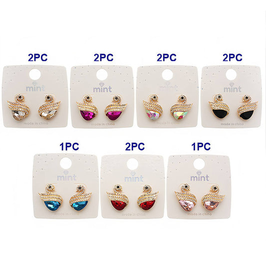 Rhinestone Crystal Swan Earring