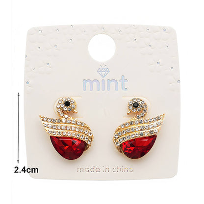 Rhinestone Crystal Swan Earring