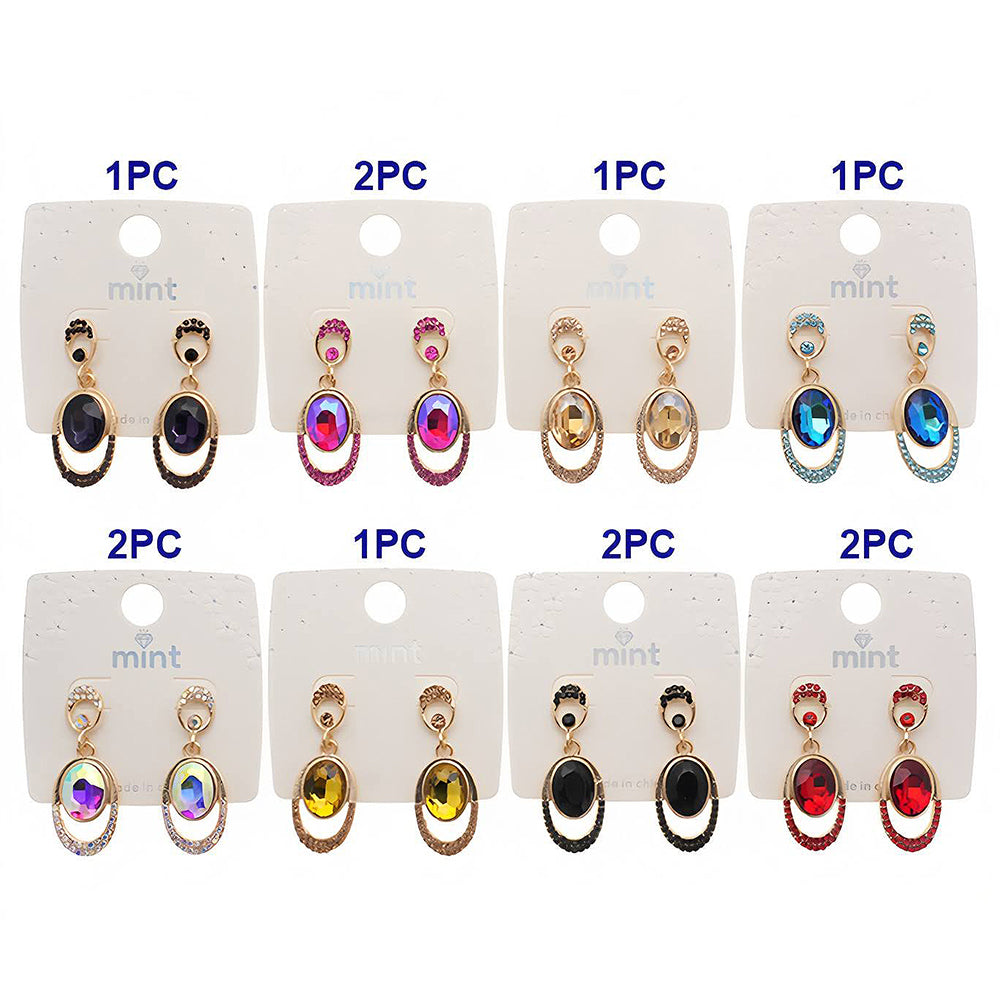 Geometric Oval Drop Earring