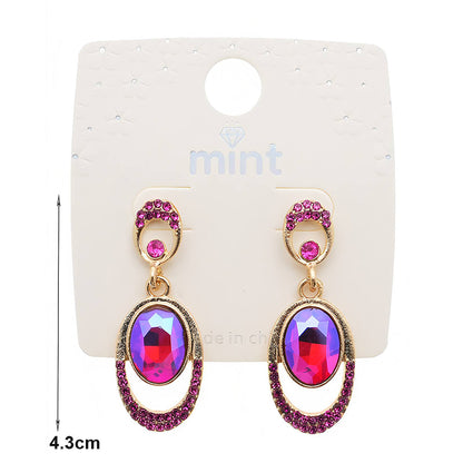 Geometric Oval Drop Earring
