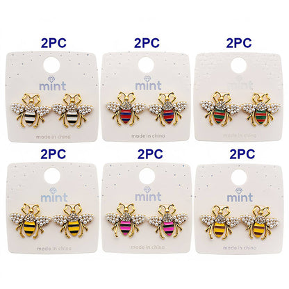 Rhinestone & Pearl Encrusted Honey Bee Earring