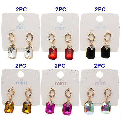 Geometric Crystal Drop Earring