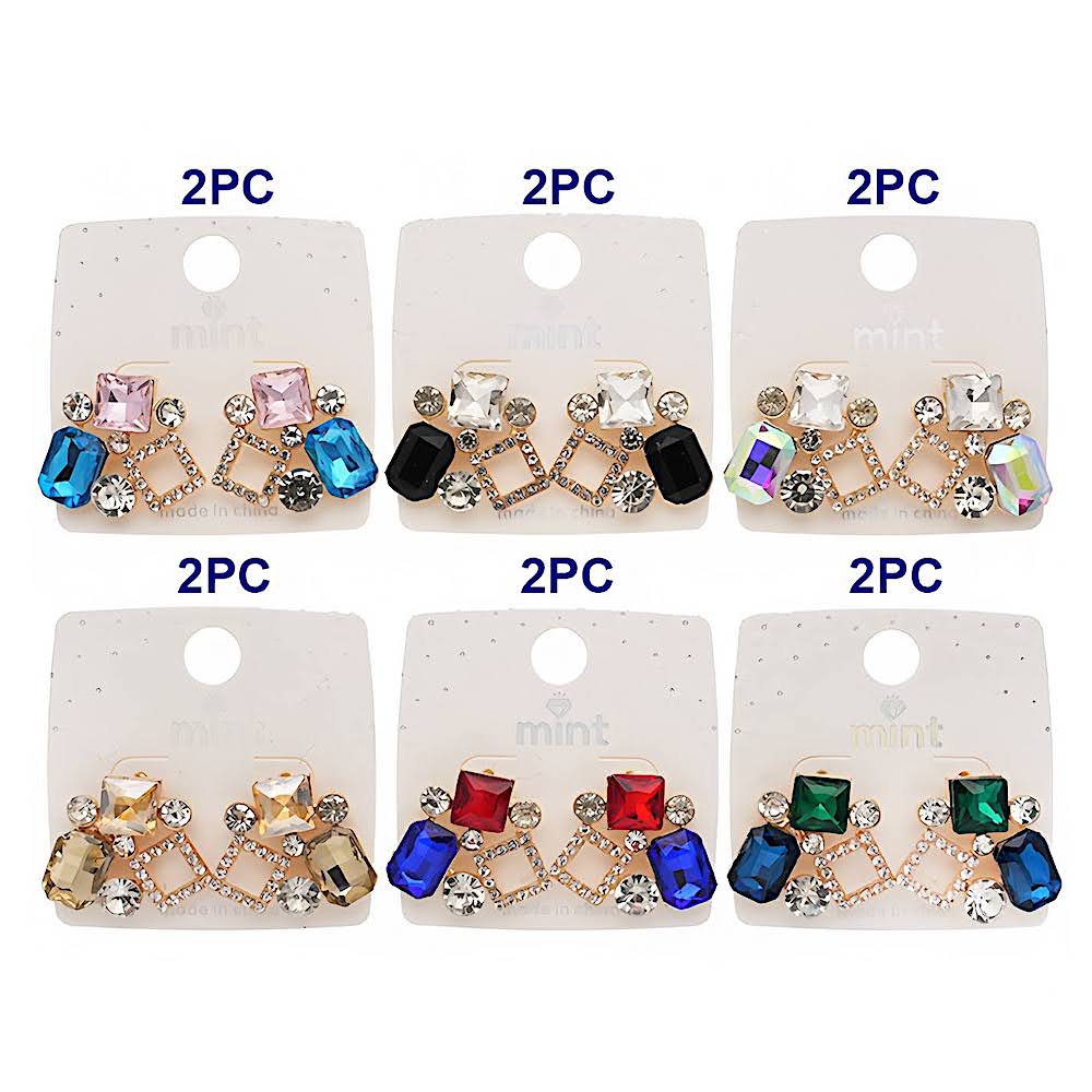 Geometric Crystal Cluster Earring