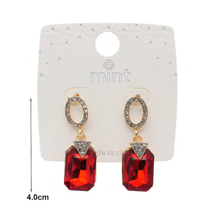 Geometric Crystal Drop Earring