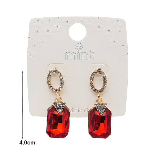 Geometric Crystal Drop Earring
