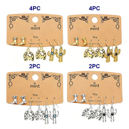 3 Pair Western Style Earring Set