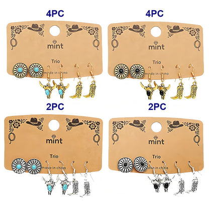 3 Pair Western Style Earring Set