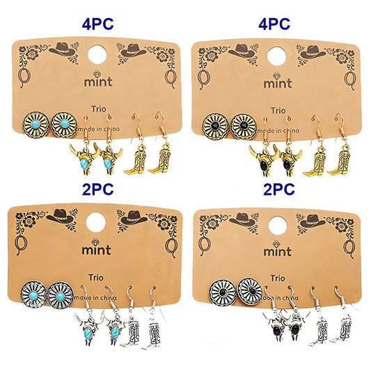 3 Pair Western Style Earring Set