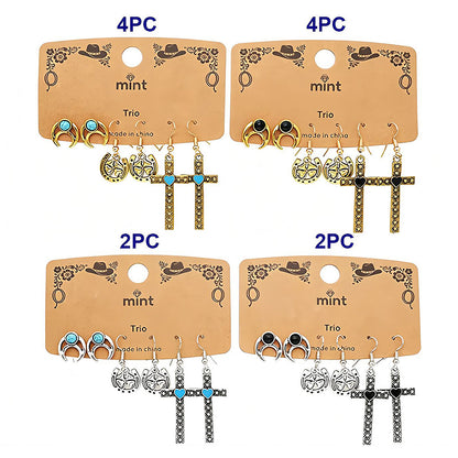 3 Pair Western Style Earring Set