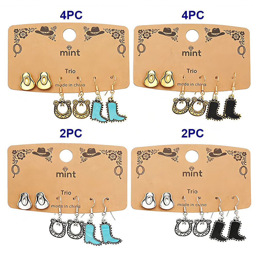 3 Pair Western Style Earring Set