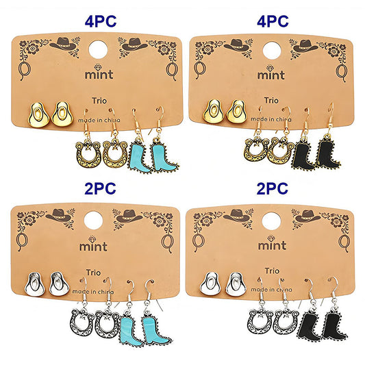 3 Pair Western Style Earring Set