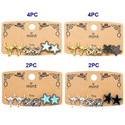 3 Pair Western Style Earring Set
