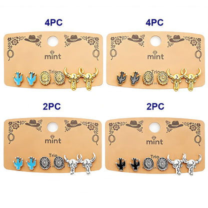 3 Pair Western Style Earring Set