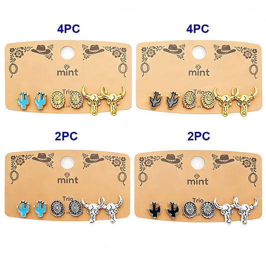 3 Pair Western Style Earring Set