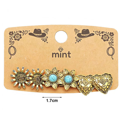 3 Pair Western Style Earring Set