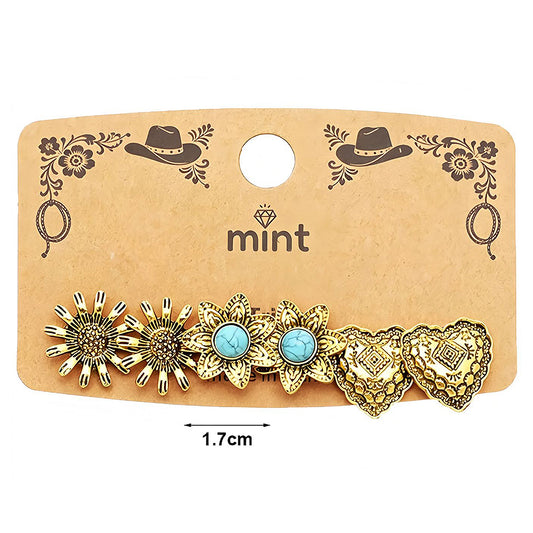 3 Pair Western Style Earring Set