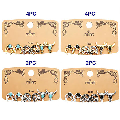 3 Pair Western Style Earring Set