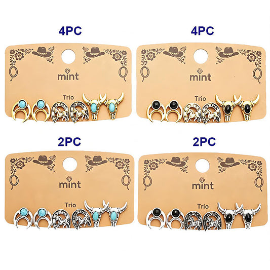 3 Pair Western Style Earring Set