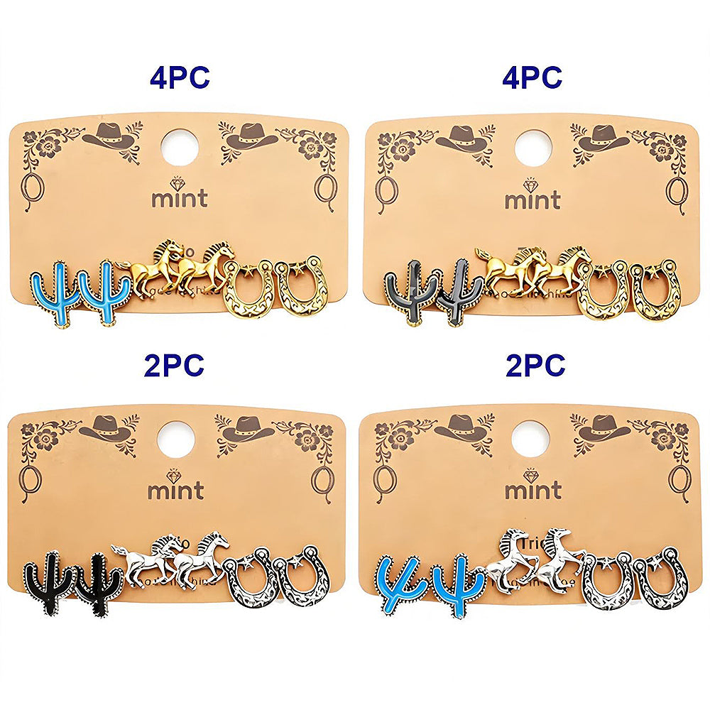 3 Pair Western Style Earring Set