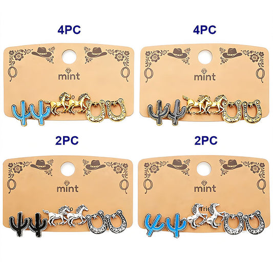 3 Pair Western Style Earring Set