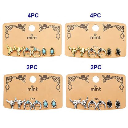 3 Pair Western Style Earring Set