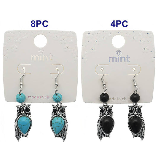 Southwestern Turquoise Owl Dangle Earring