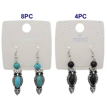 Southwestern Turquoise Owl Dangle Earring