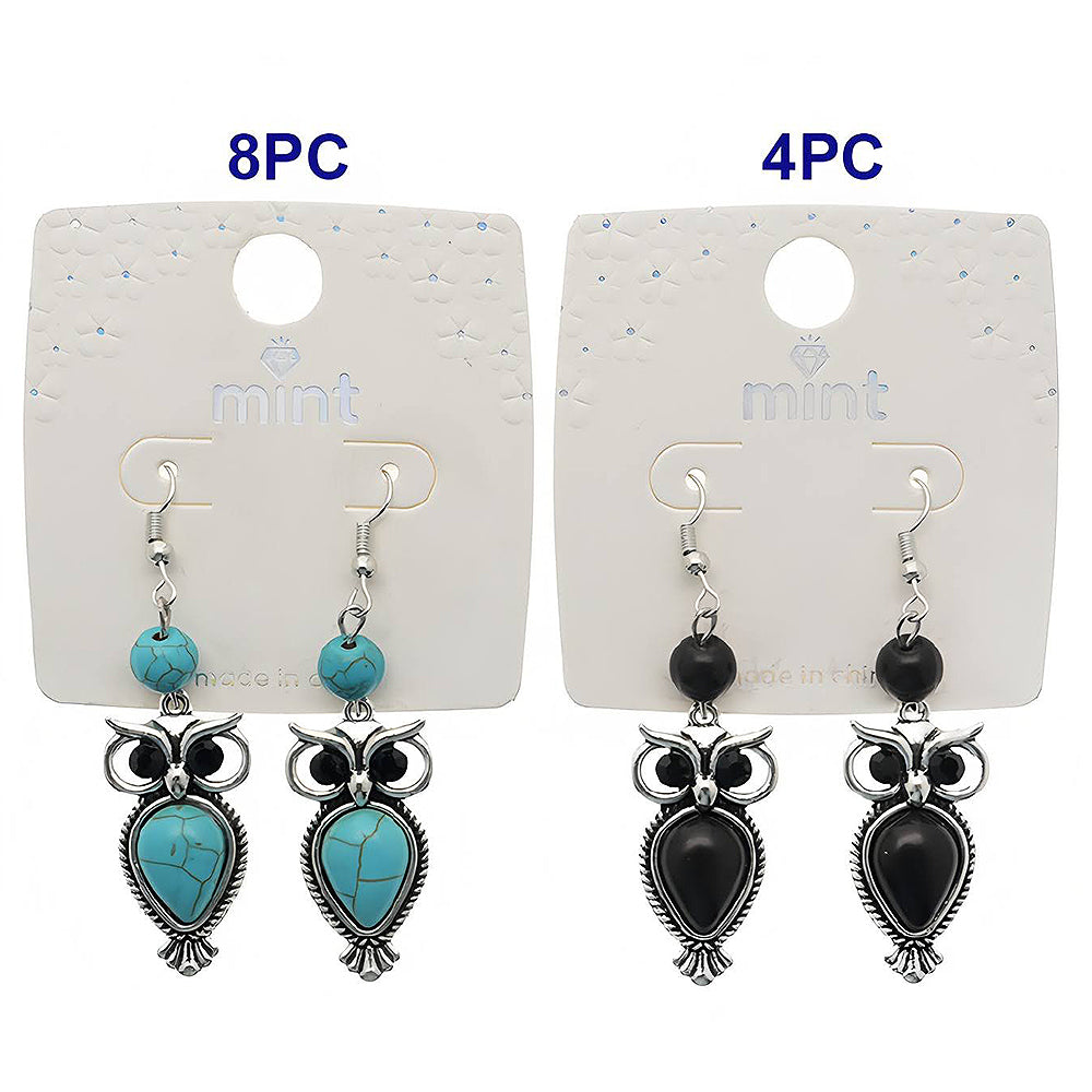 Southwestern Turquoise Owl Dangle Earring