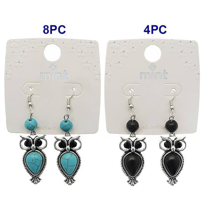 Southwestern Turquoise Owl Dangle Earring