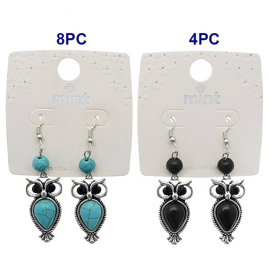 Southwestern Turquoise Owl Dangle Earring