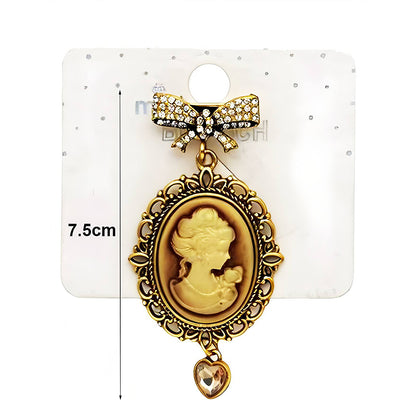 Vintage Victorian Lady Cameo Brooch Pin