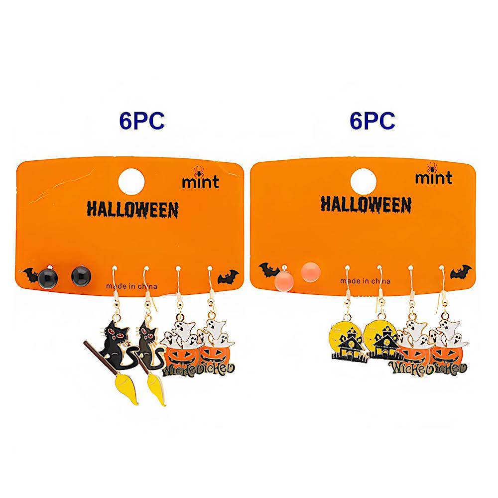 3 Pair Halloween Character Earring Set