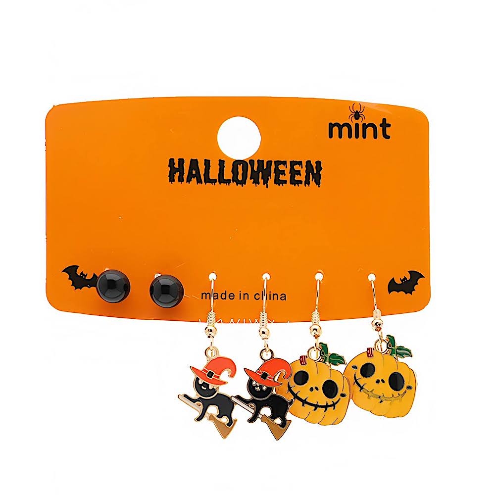 3 Pair Halloween Character Earring Set